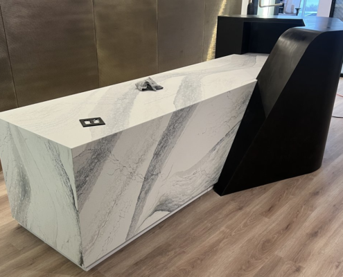 Commercial Office Reception Desk Quartz Countertops Washington DC Area